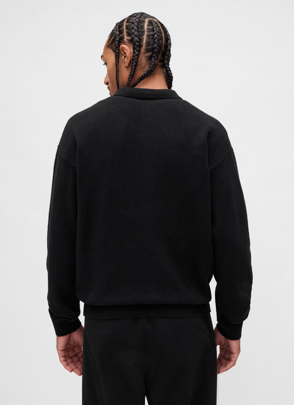 Merrow Knitted Button Sweater Black