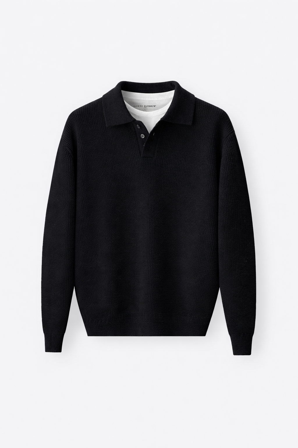 Merrow Knitted Button Sweater Black