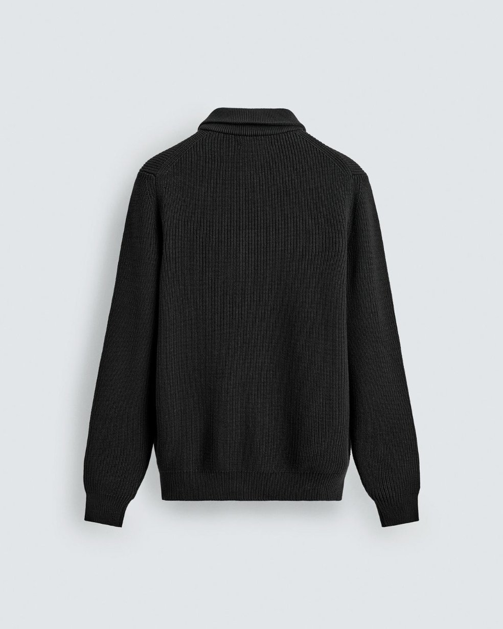 Merrow Quarter-Zip Knit Black